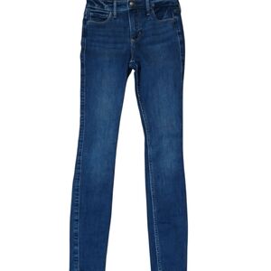 Hollister Dark Blue Wash Mid Rise Super Skinny Jeans Size W25 L28
